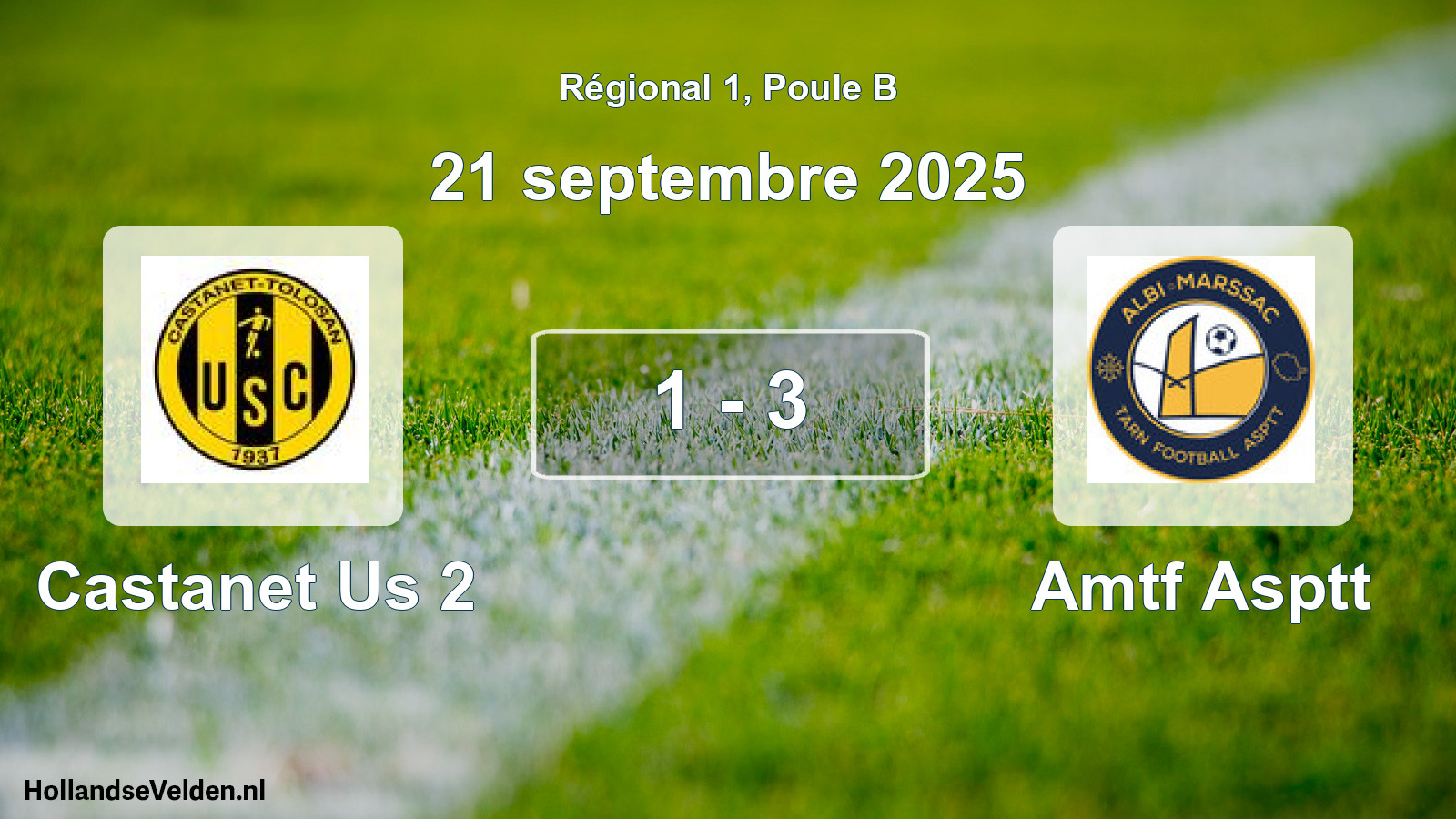 Gespeelde wedstrijd: Castanet Us 2 - Amtf Asptt 1 - 3 (21 september 2025)