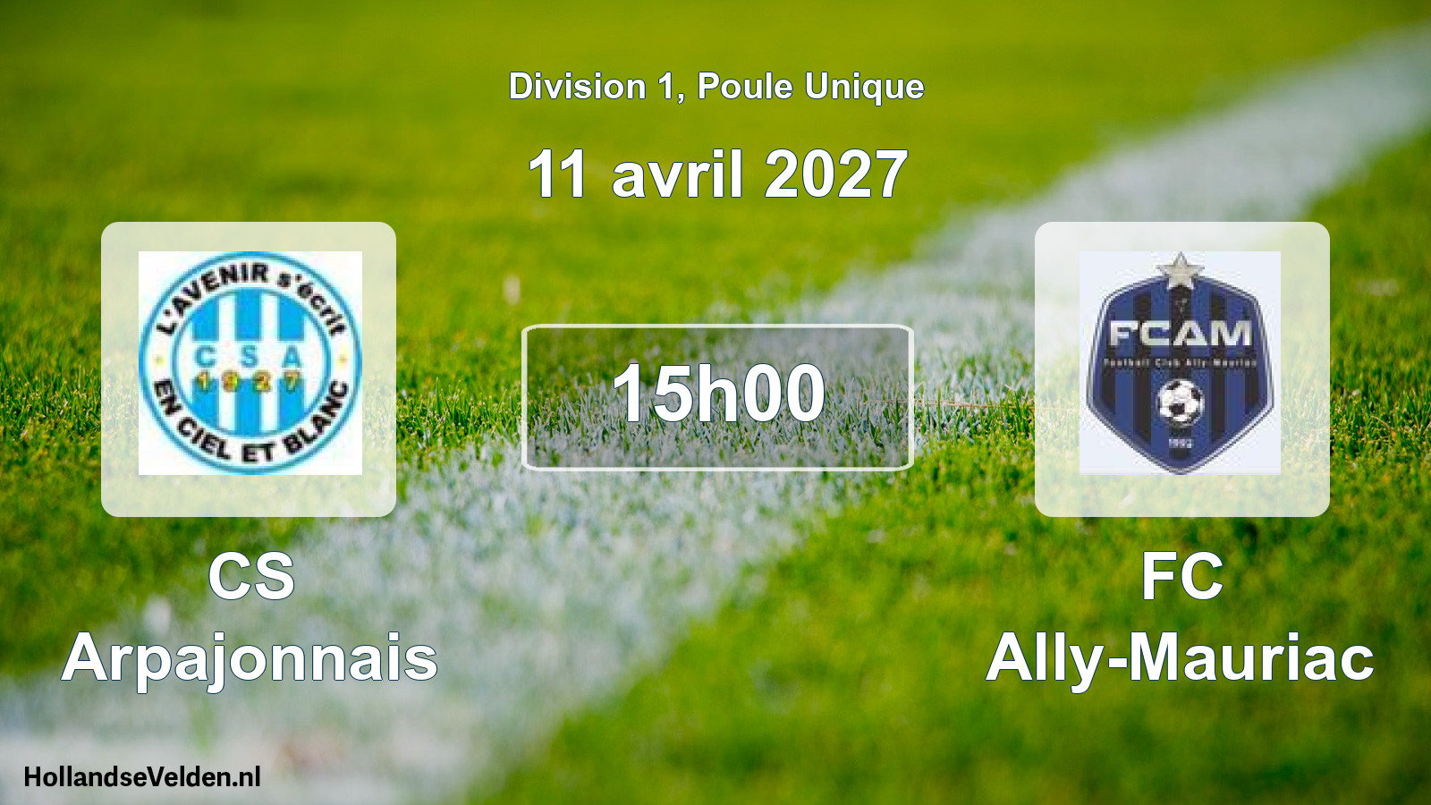 Match programmé: CS Arpajonnais - FC Ally-Mauriac (11 avril 2027)