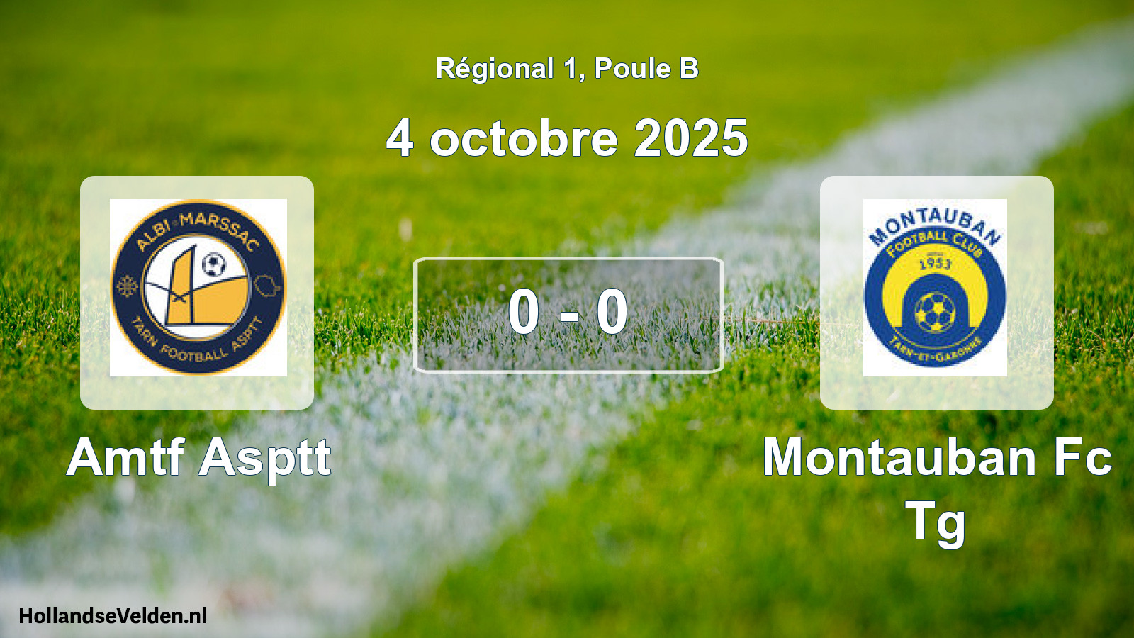 Gespeelde wedstrijd: Amtf Asptt - Montauban Fc Tg 0 - 0 (4 octobre 2025)