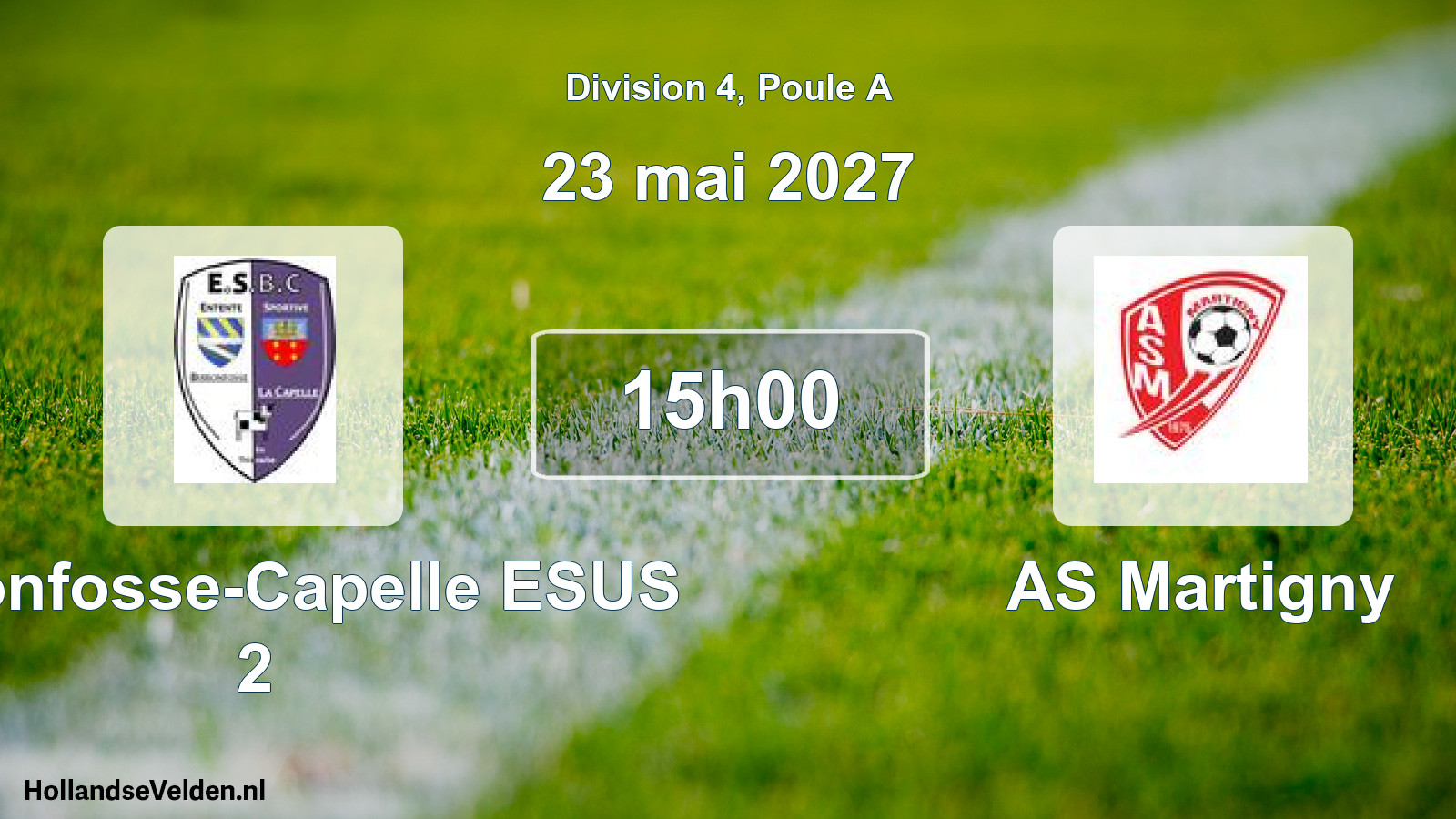 Match programmé: Buironfosse-Capelle ESUS 2 - AS Martigny (23 mai 2027)