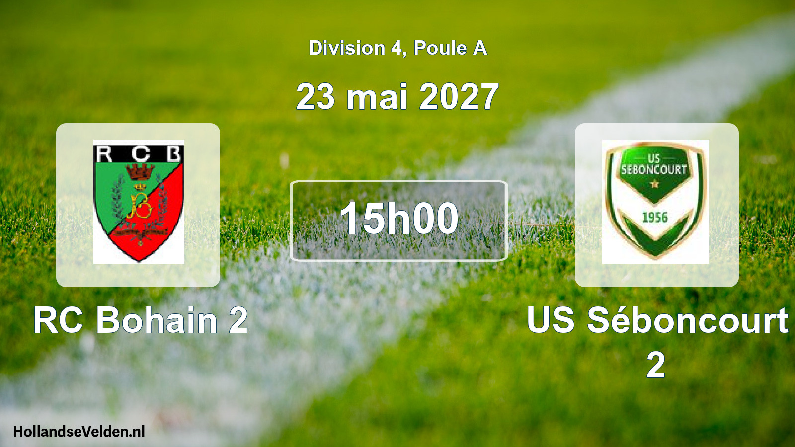 Match programmé: RC Bohain 2 - US Séboncourt 2 (23 mai 2027)