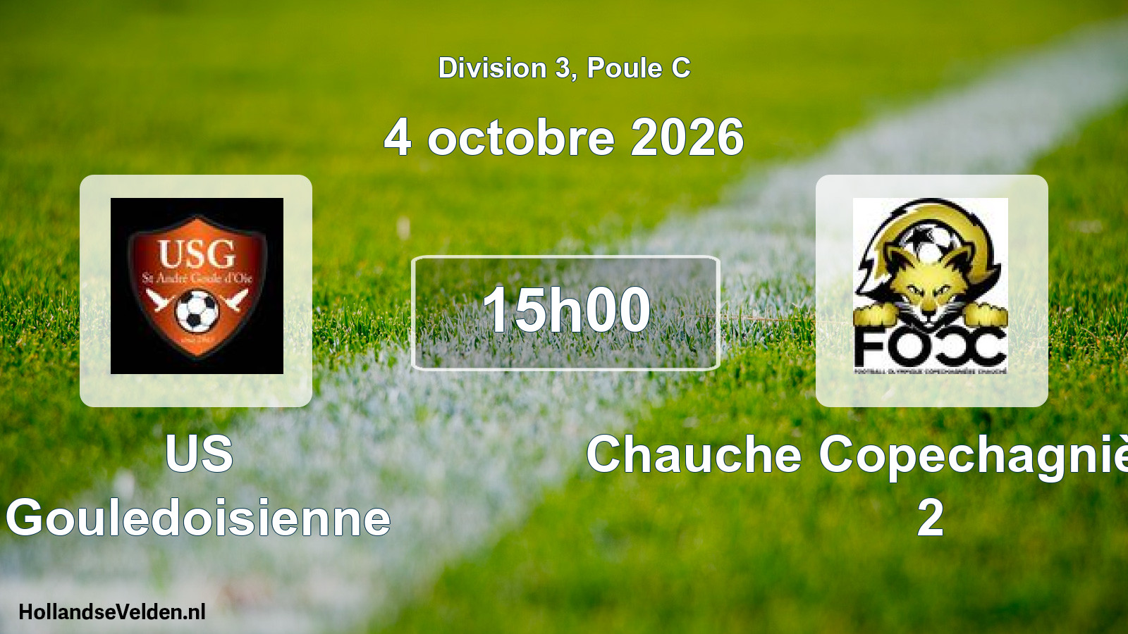 Match programmé: US Gouledoisienne - Chauche Copechagnière FO 2 (4 octobre 2026)