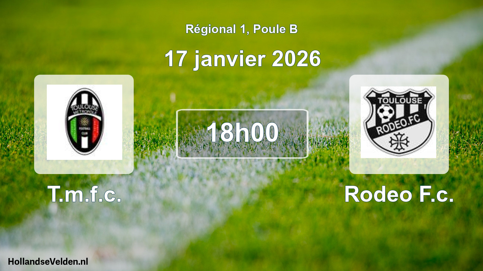 Geplande wedstrijd: T.m.f.c. - Rodeo F.c. (17 janvier 2026)