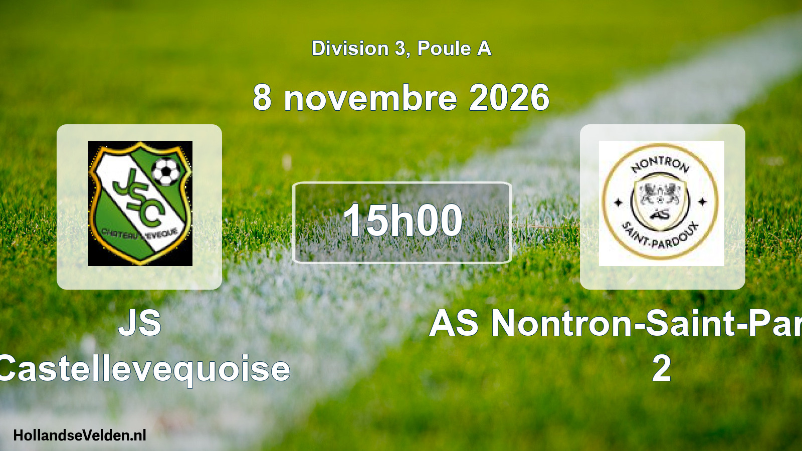 Scheduled Match: JS Castellevequoise - AS Nontron-Saint-Pardoux 2 (8 November 2026)