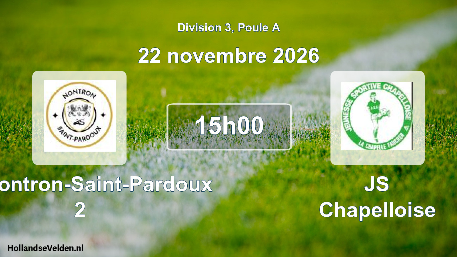 Scheduled Match: AS Nontron-Saint-Pardoux 2 - JS Chapelloise (22 November 2026)