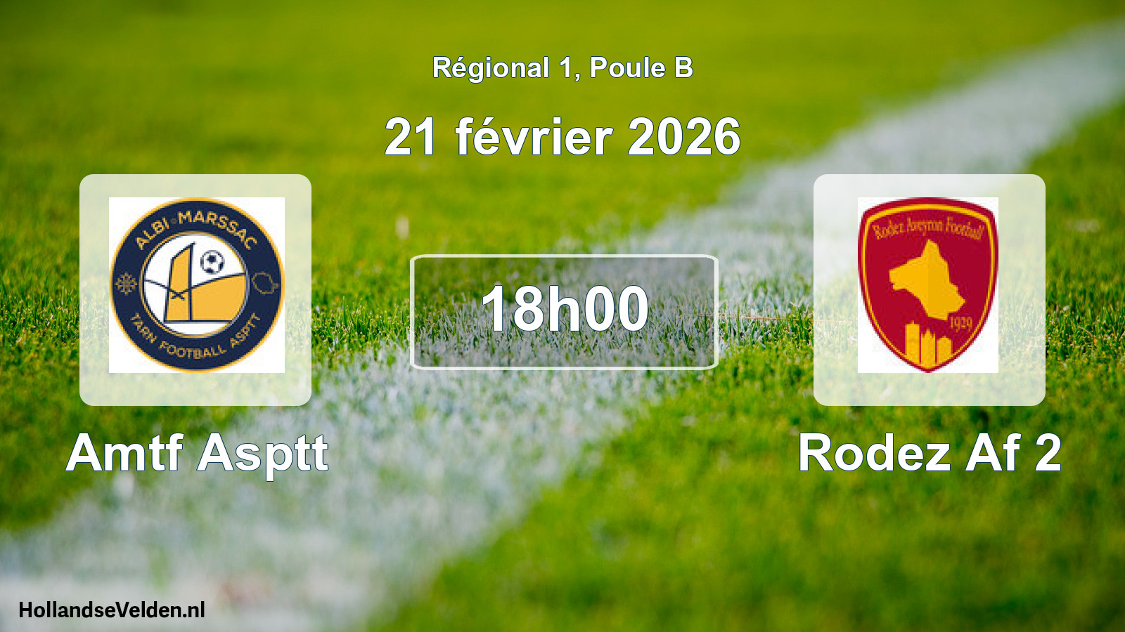 Scheduled Match: Amtf Asptt - Rodez Af 2 (21 February 2026)