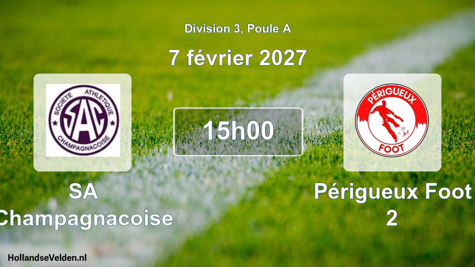 Match programmé: SA Champagnacoise - Périgueux Foot 2 (7 février 2027)