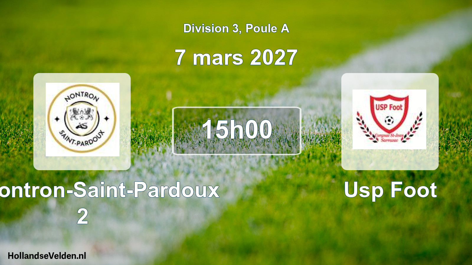 Scheduled Match: AS Nontron-Saint-Pardoux 2 - Usp Foot (7 March 2027)