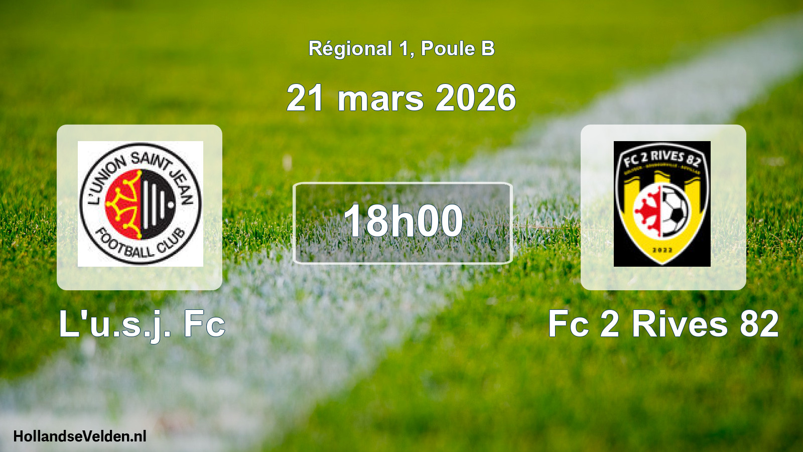 Scheduled Match: L'u.s.j. Fc - Fc 2 Rives 82 (21 March 2026)