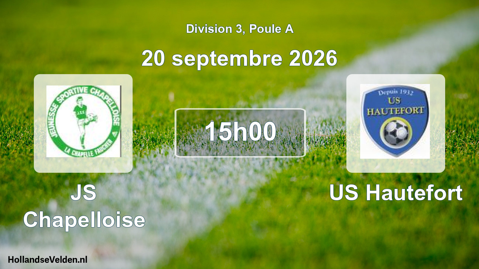 Geplande wedstrijd: JS Chapelloise - US Hautefort (20 september 2026)