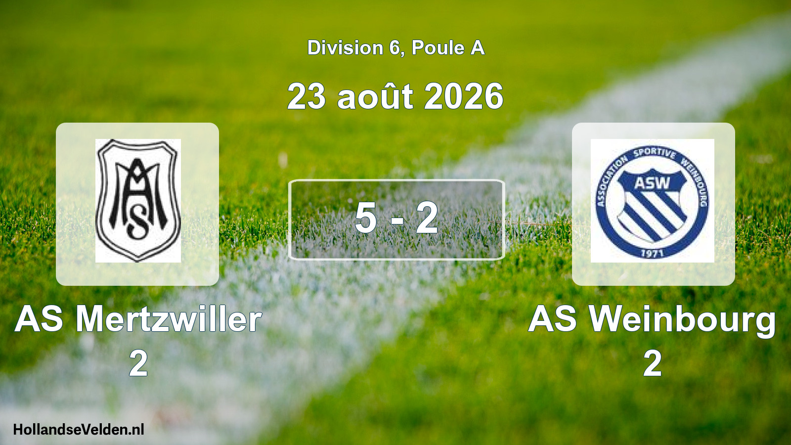 Scheduled Match: AS Mertzwiller 2 - AS Weinbourg 2 (23 August 2026)