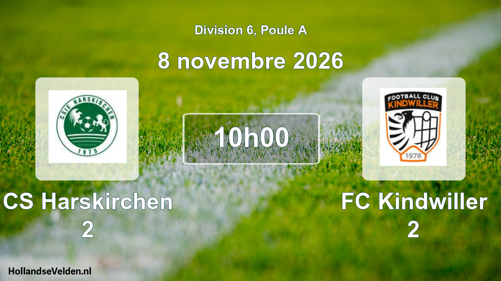 Match programmé: CS Harskirchen 2 - FC Kindwiller 2 (8 novembre 2026)