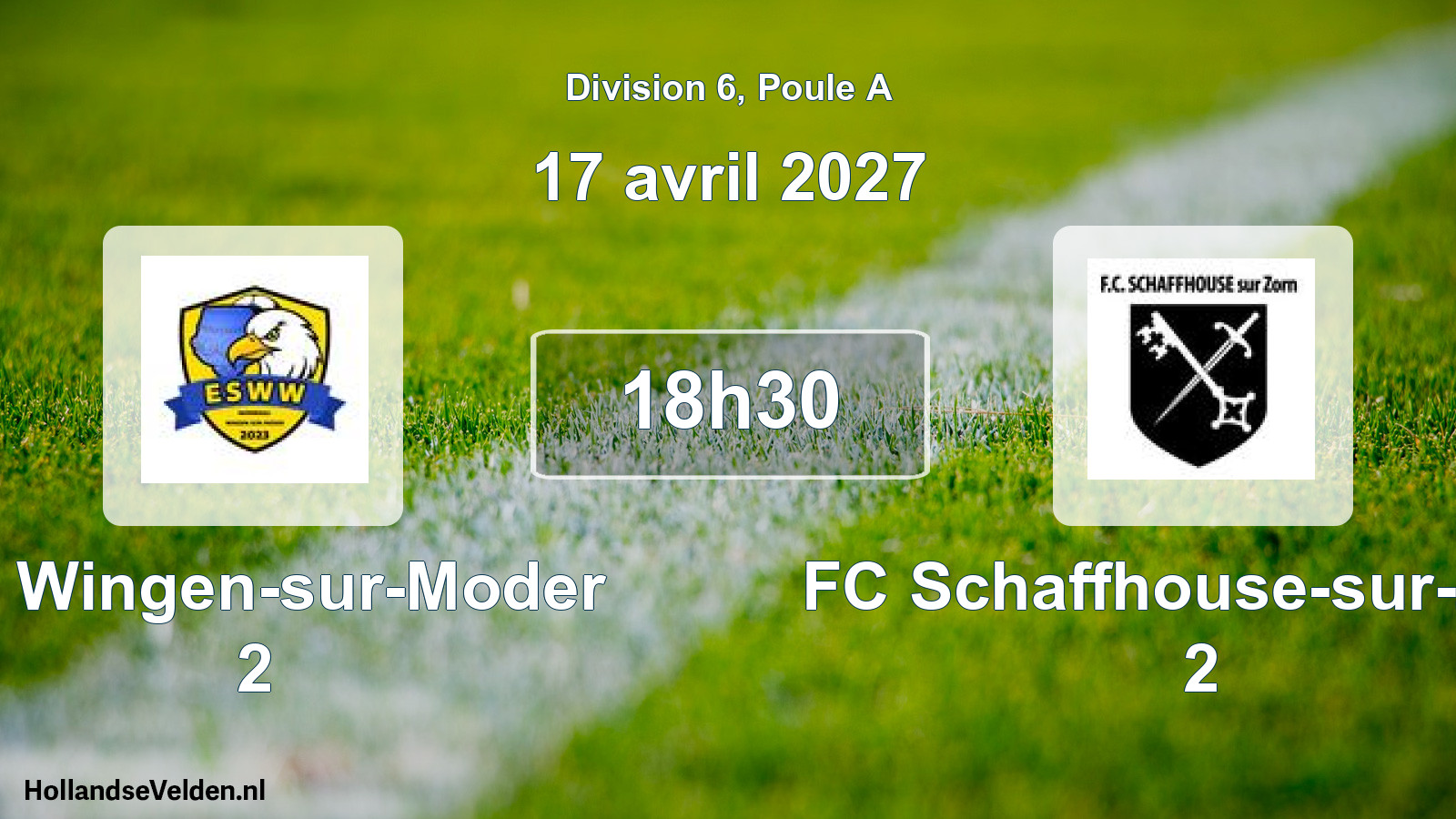 Match programmé: AS Wingen-sur-Moder 2 - FC Schaffhouse-sur-Zorn 2 (17 avril 2027)