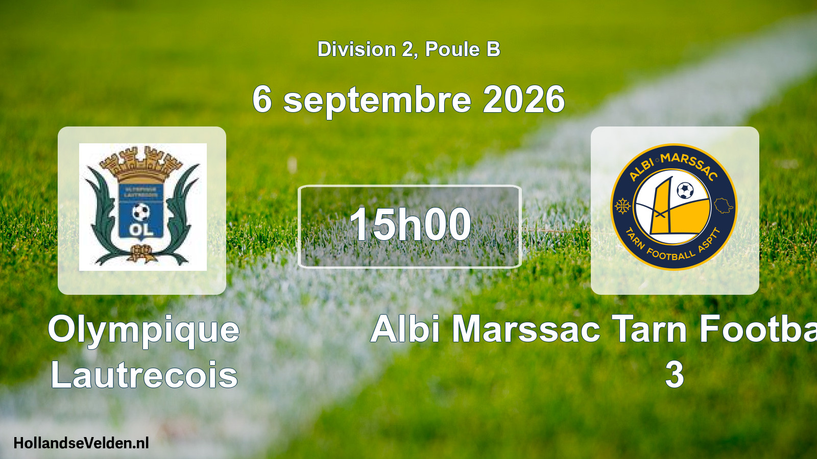 Match programmé: Olympique Lautrecois - Albi Marssac Tarn Football ASPTT 3 (6 septembre 2026)