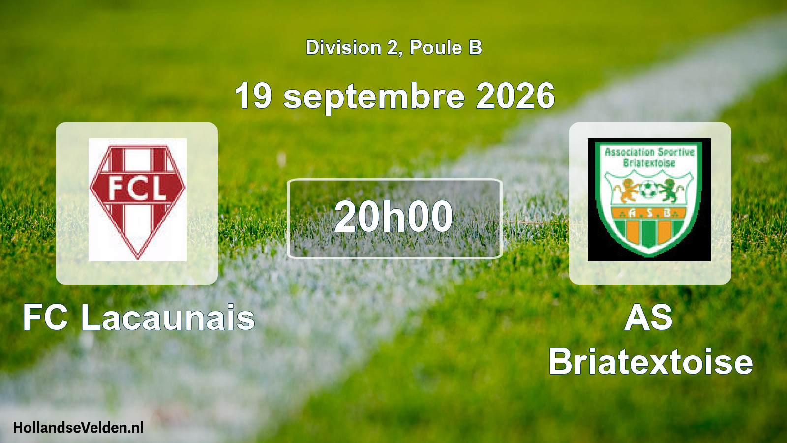 Match programmé: FC Lacaunais - AS Briatextoise (19 septembre 2026)