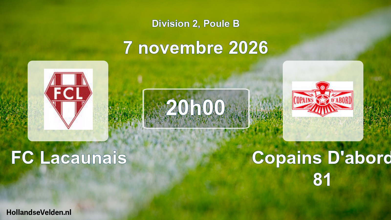 Match programmé: FC Lacaunais - Copains D'abord 81 (7 novembre 2026)