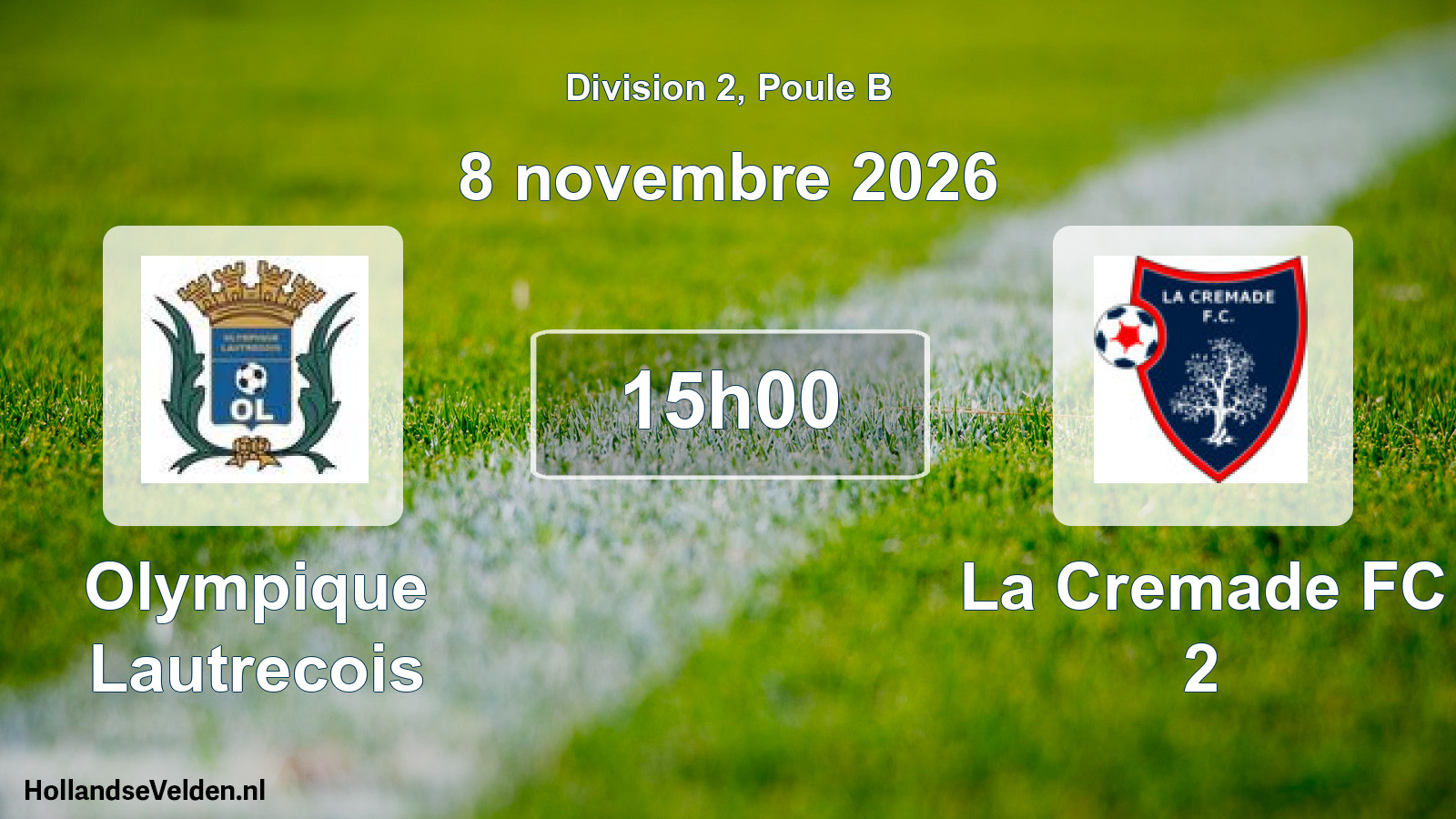 Match programmé: Olympique Lautrecois - La Cremade FC 2 (8 novembre 2026)