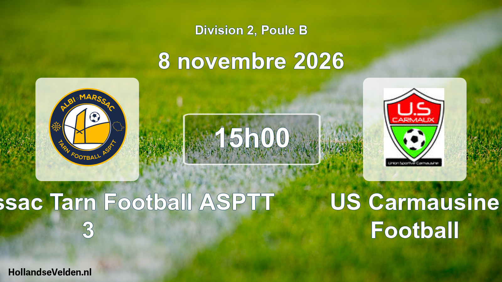 Match programmé: Albi Marssac Tarn Football ASPTT 3 - US Carmausine Football (8 novembre 2026)