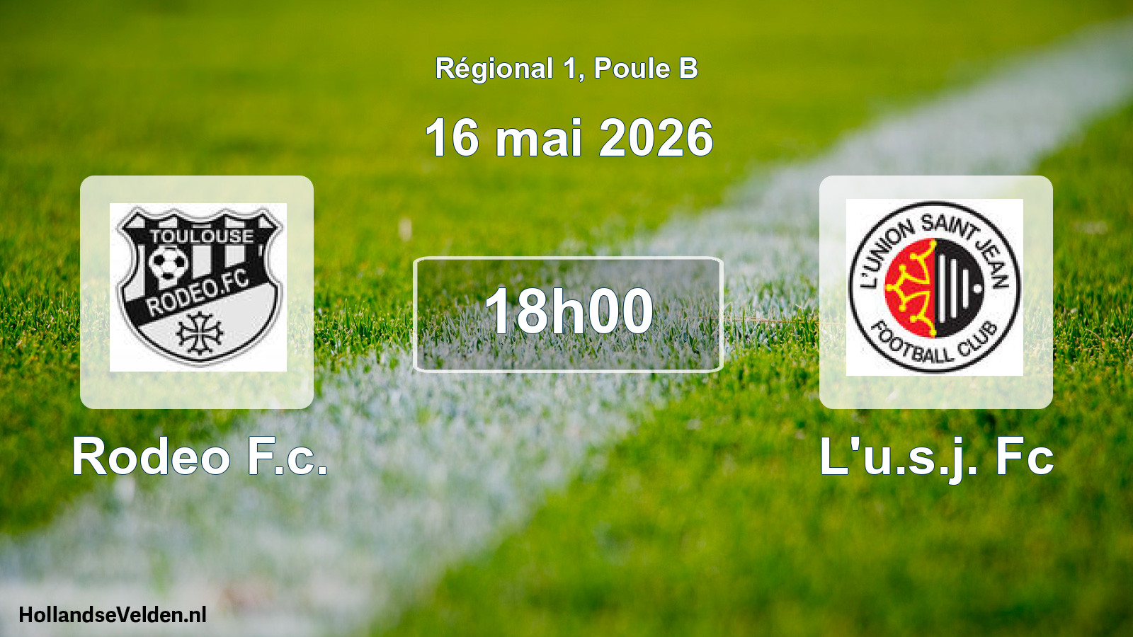 Geplande wedstrijd: Rodeo F.c. - L'u.s.j. Fc (16 mai 2026)
