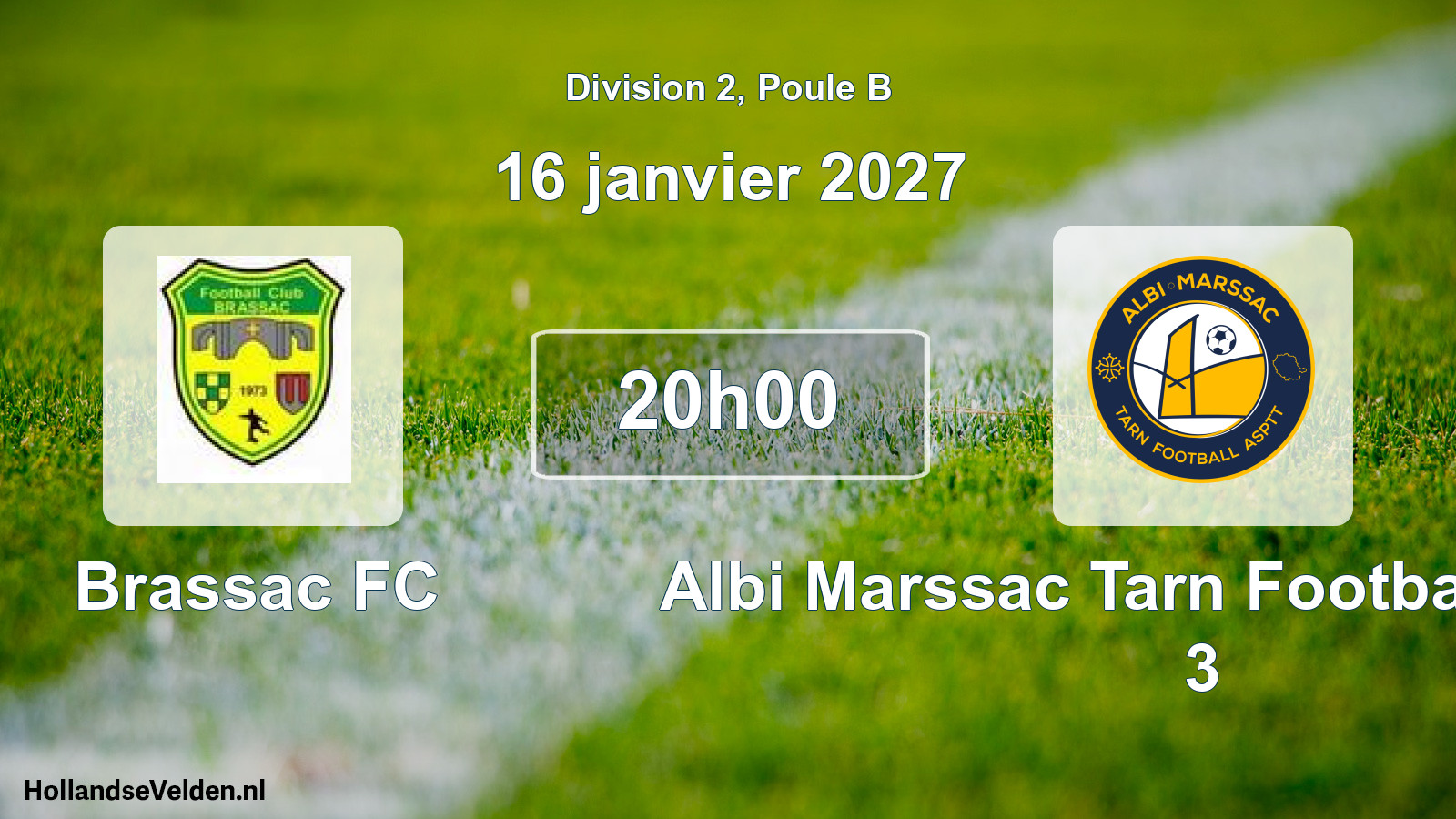 Match programmé: Brassac FC - Albi Marssac Tarn Football ASPTT 3 (16 janvier 2027)