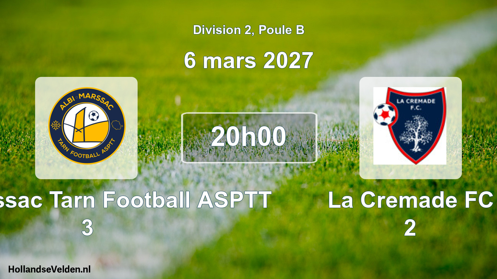 Match programmé: Albi Marssac Tarn Football ASPTT 3 - La Cremade FC 2 (6 mars 2027)