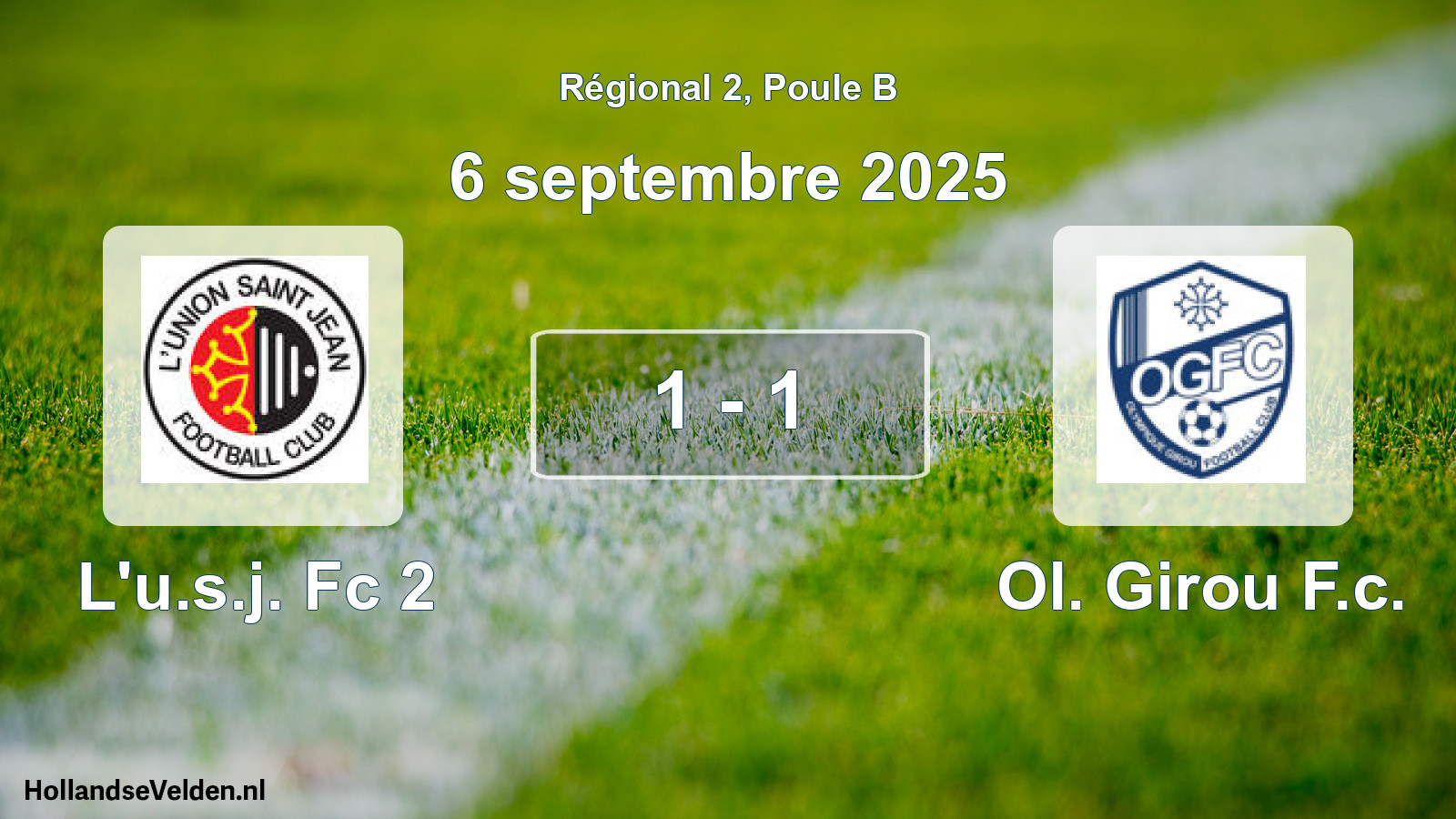 Total number of matches played: L'u.s.j. Fc 2 - Ol. Girou F.c. 1 - 1 (6 September 2025)