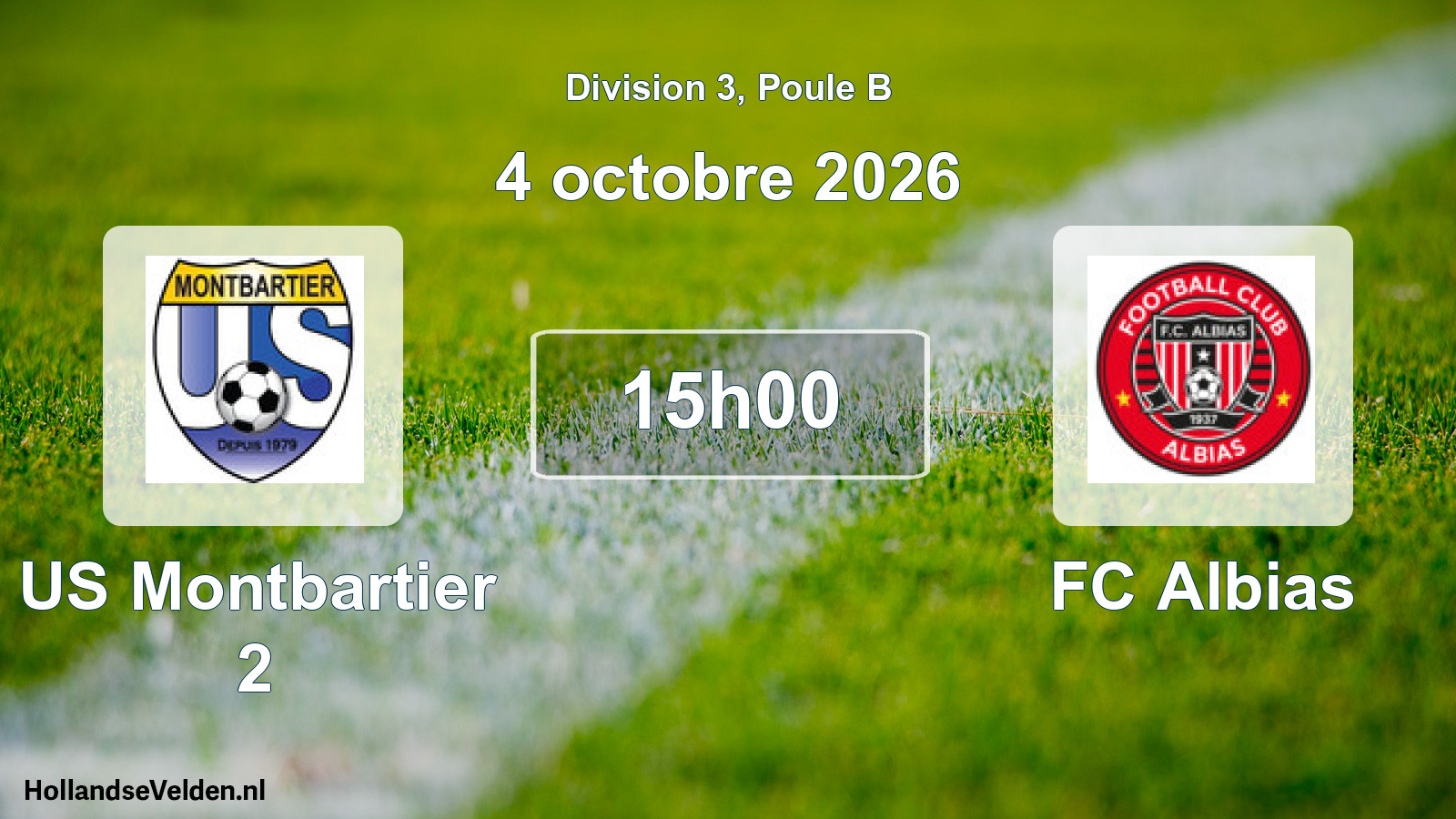 Match programmé: US Montbartier 2 - FC Albias (4 octobre 2026)