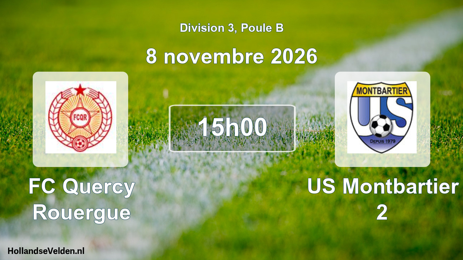 Match programmé: FC Quercy Rouergue - US Montbartier 2 (8 novembre 2026)