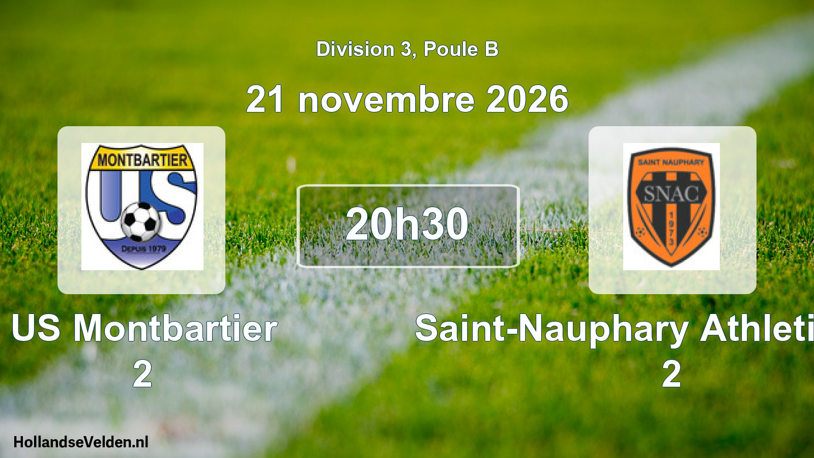 Match programmé: US Montbartier 2 - Saint-Nauphary Athletic Club 2 (21 novembre 2026)