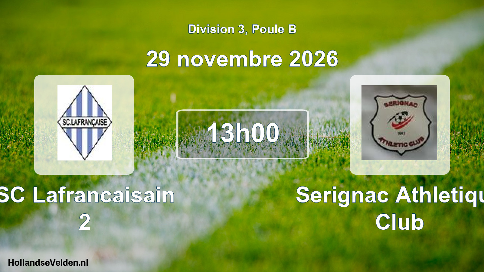 Match programmé: SC Lafrancaisain 2 - Serignac Athletique Club (29 novembre 2026)