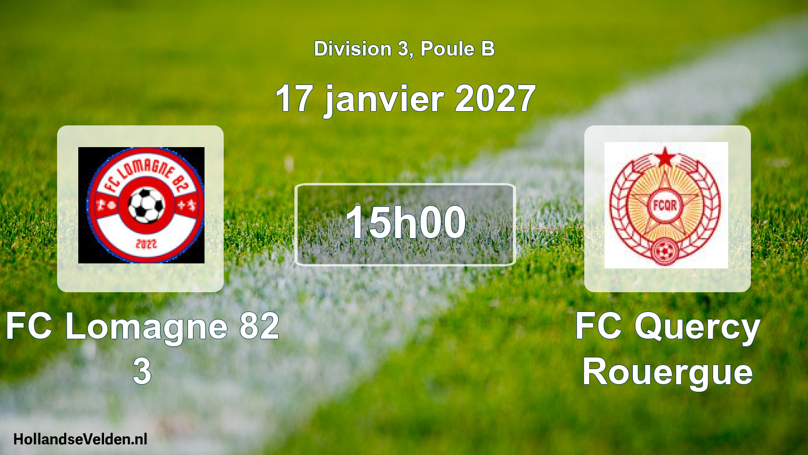 Match programmé: FC Lomagne 82 3 - FC Quercy Rouergue (17 janvier 2027)