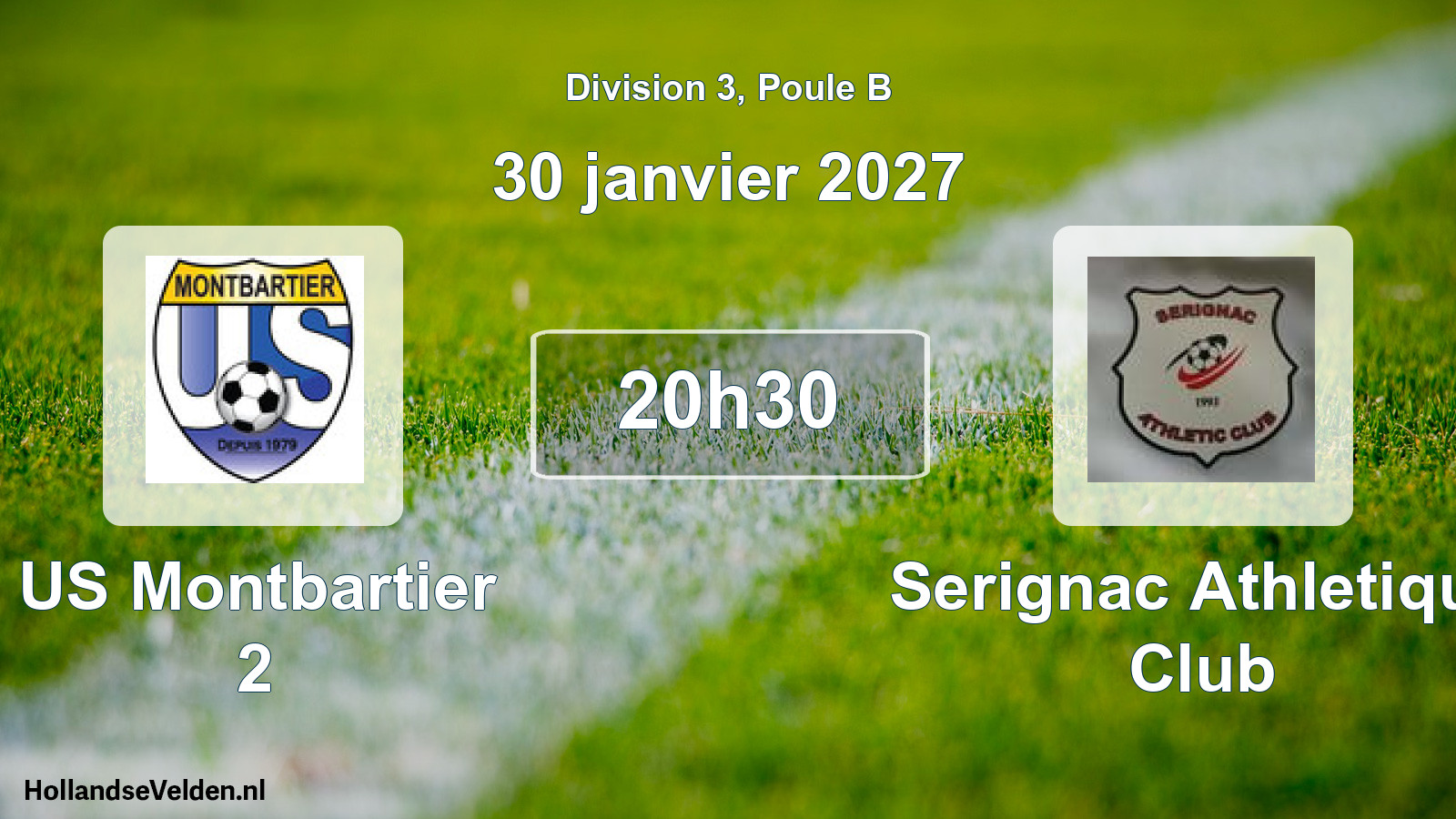 Match programmé: US Montbartier 2 - Serignac Athletique Club (30 janvier 2027)