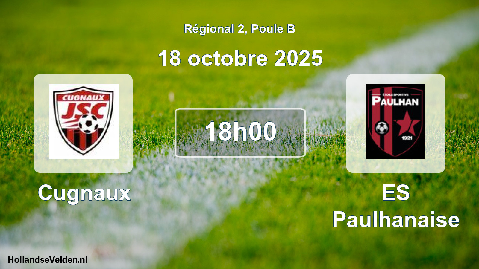 Geplande wedstrijd: Cugnaux - ES Paulhanaise (18 octobre 2025)