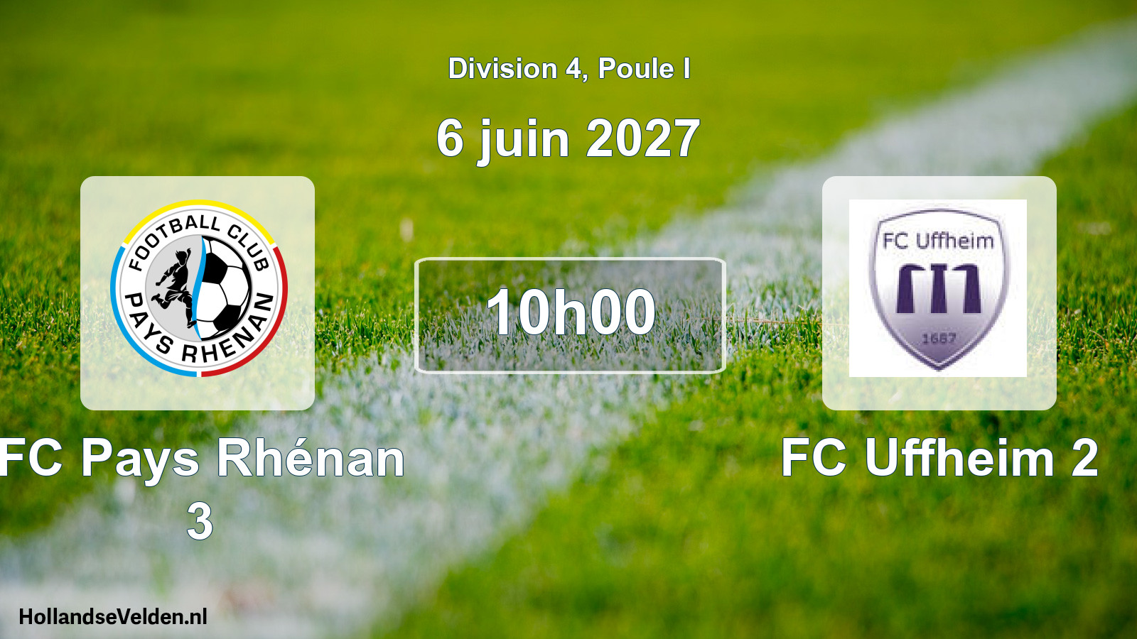 Scheduled Match: FC Pays Rhénan 3 - FC Uffheim 2 (6 June 2027)