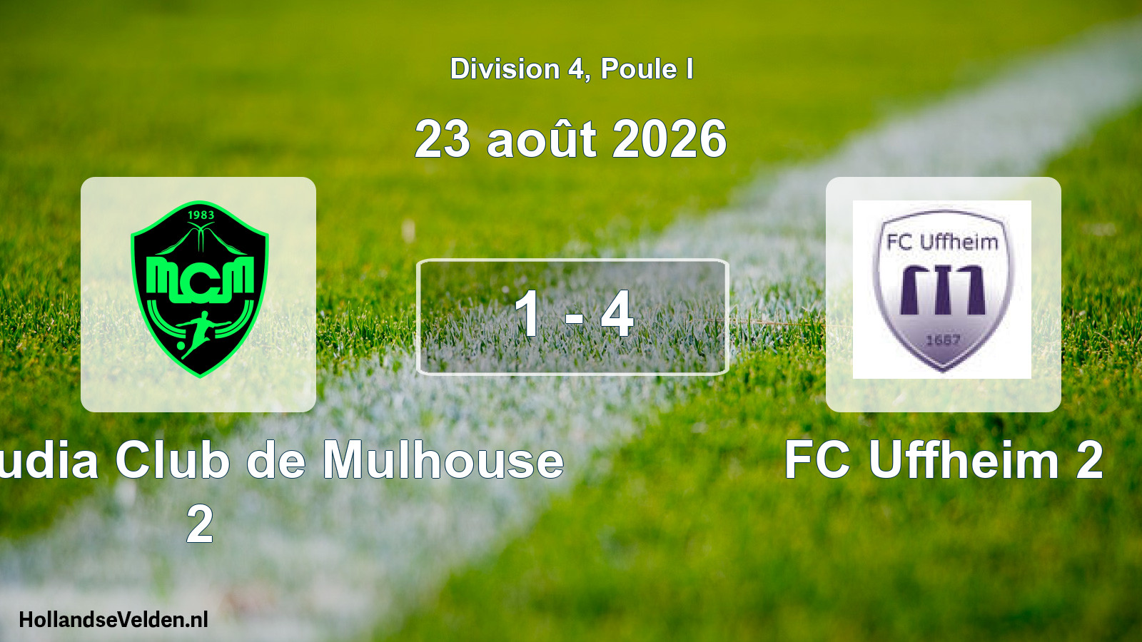 Scheduled Match: Mouloudia Club de Mulhouse 2 - FC Uffheim 2 (23 August 2026)