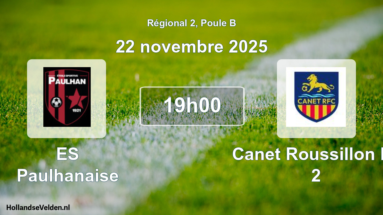Geplande wedstrijd: ES Paulhanaise - Canet Roussillon Fc 2 (22 novembre 2025)