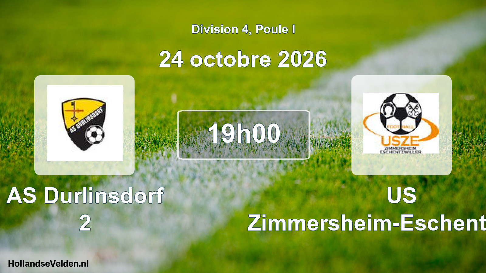 Scheduled Match: AS Durlinsdorf 2 - US Zimmersheim-Eschentzwiller (24 October 2026)