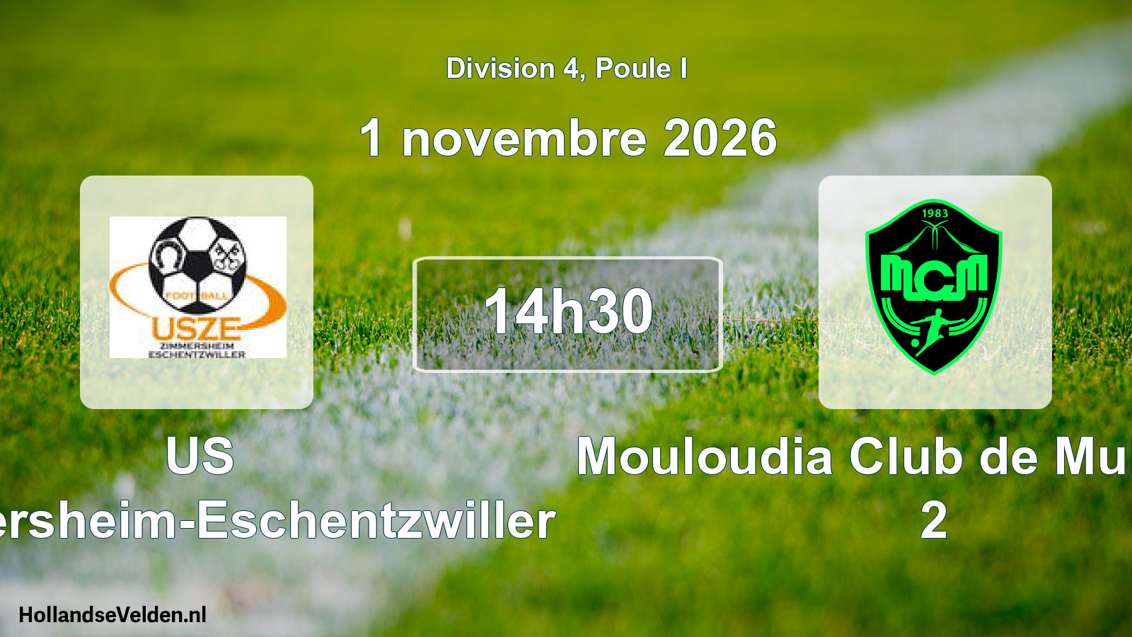 Scheduled Match: US Zimmersheim-Eschentzwiller - Mouloudia Club de Mulhouse 2 (1 November 2026)