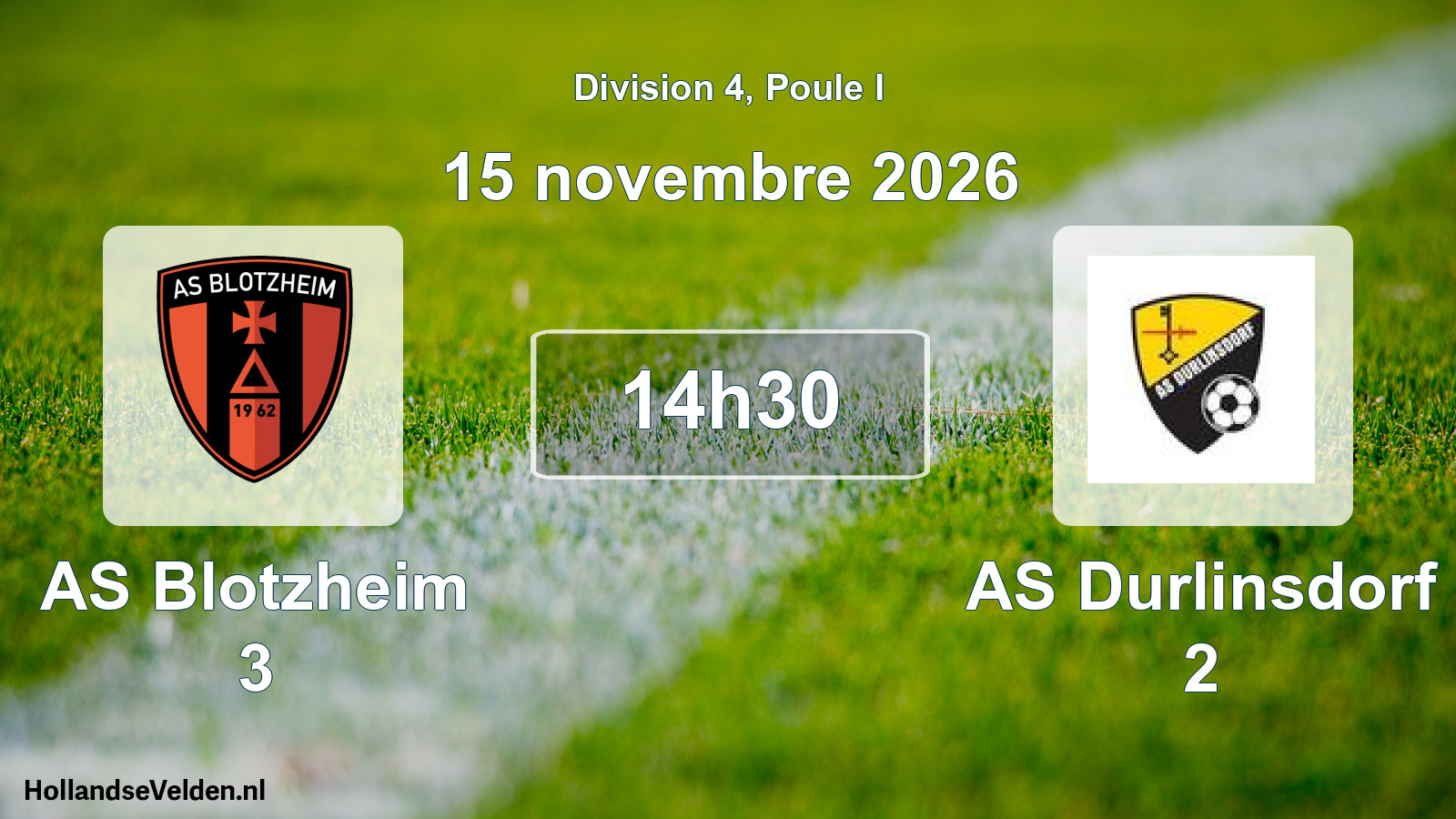 Scheduled Match: AS Blotzheim 3 - AS Durlinsdorf 2 (15 November 2026)