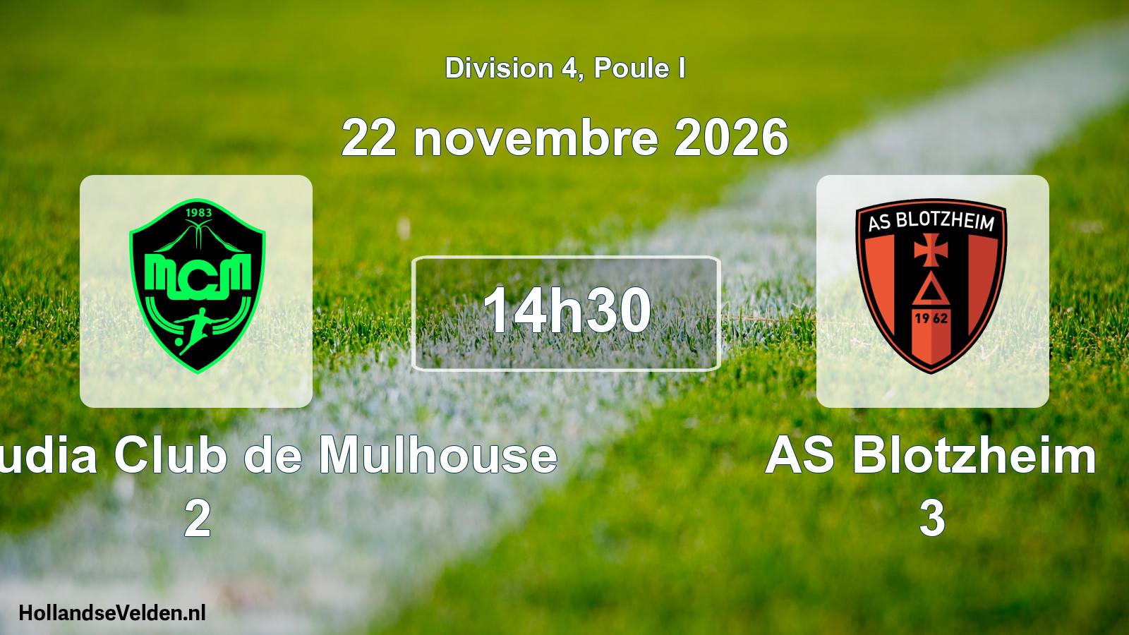 Scheduled Match: Mouloudia Club de Mulhouse 2 - AS Blotzheim 3 (22 November 2026)