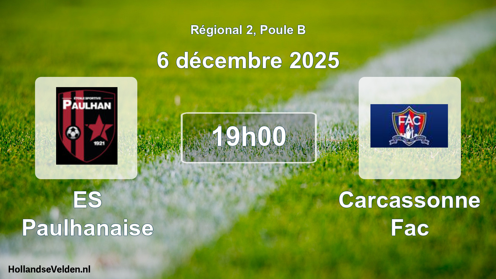 Geplande wedstrijd: ES Paulhanaise - Carcassonne Fac (6 december 2025)