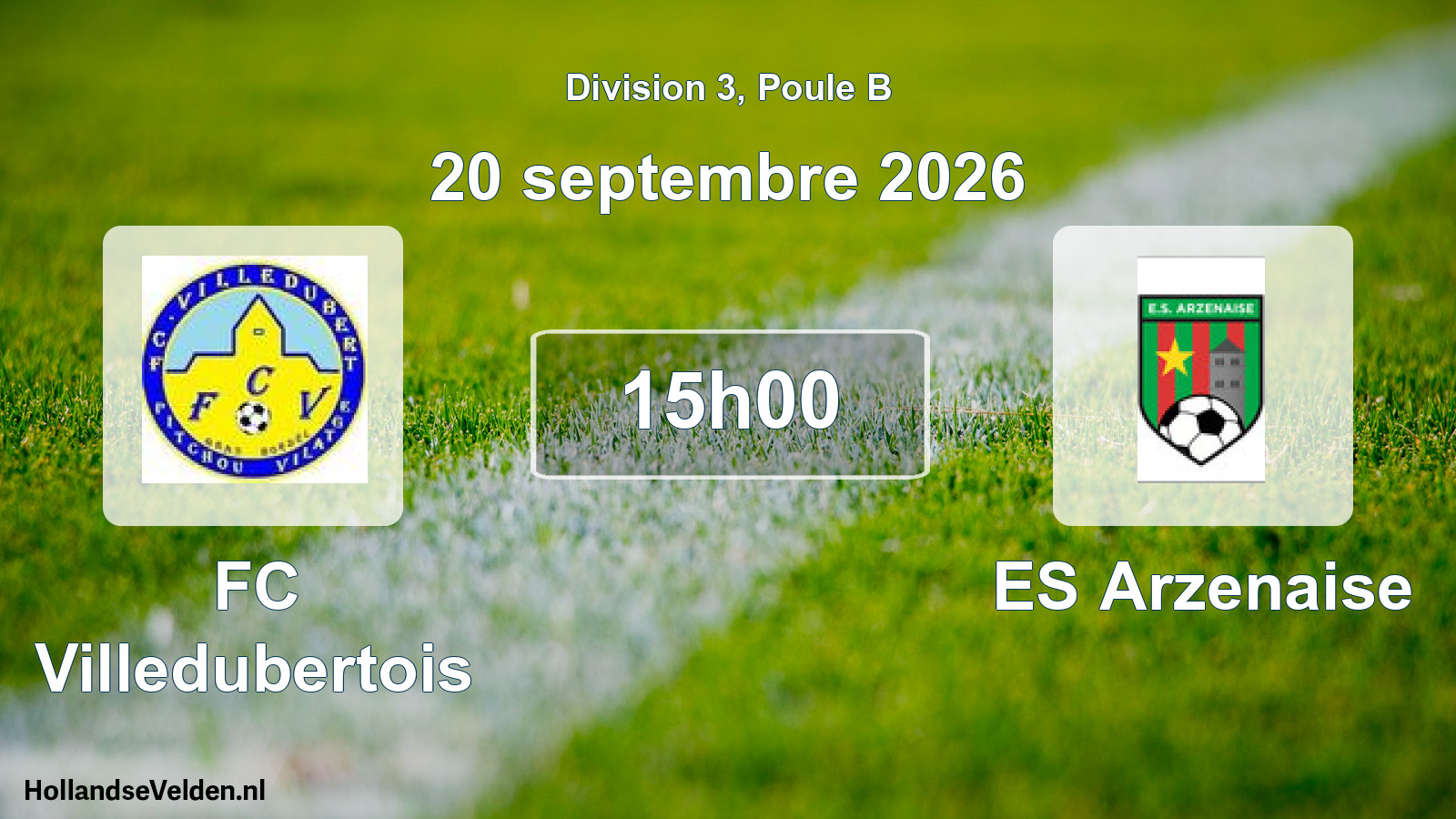 Geplande wedstrijd: FC Villedubertois - ES Arzenaise (20 september 2026)