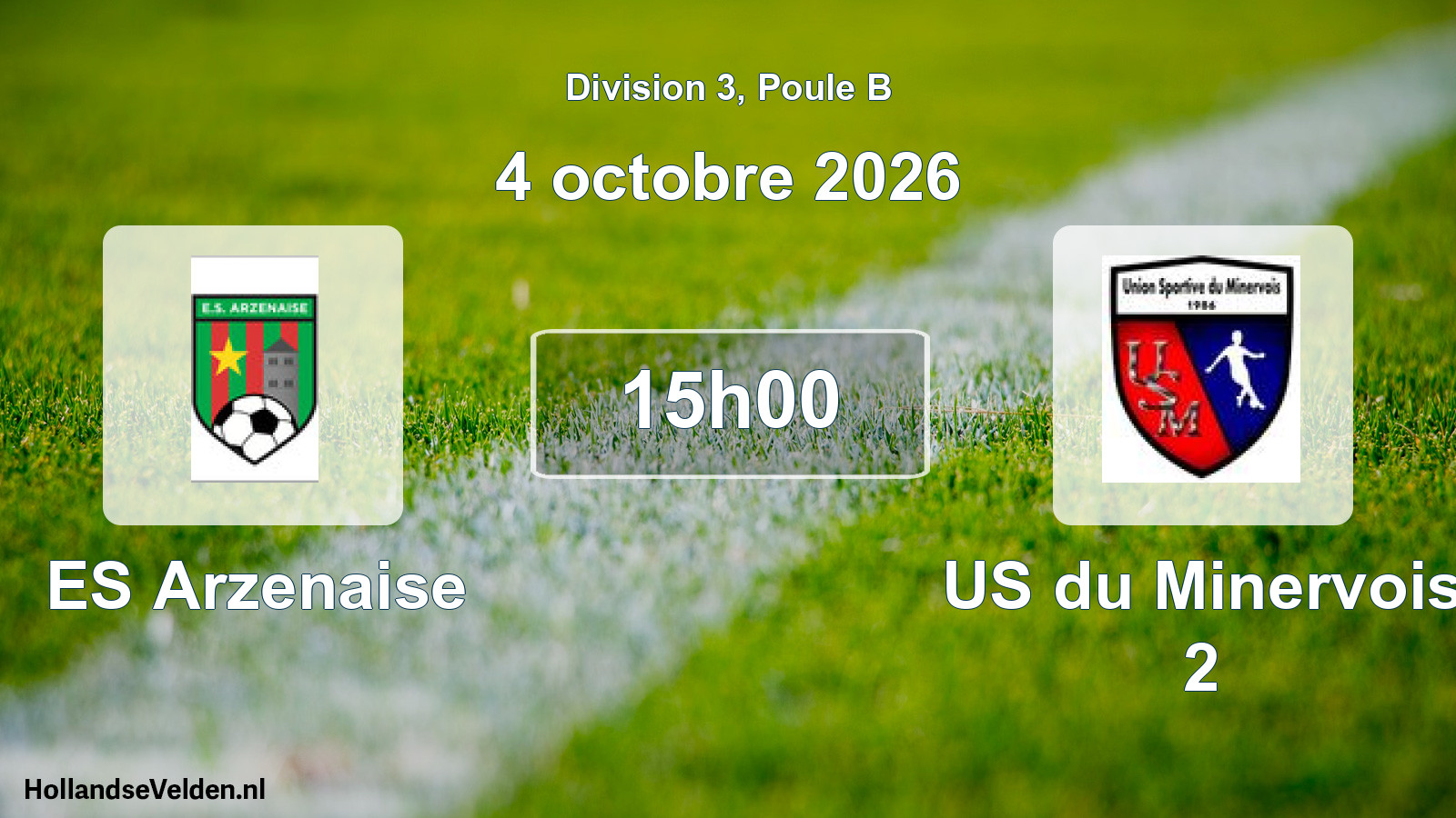 Scheduled Match: ES Arzenaise - US du Minervois 2 (4 October 2026)
