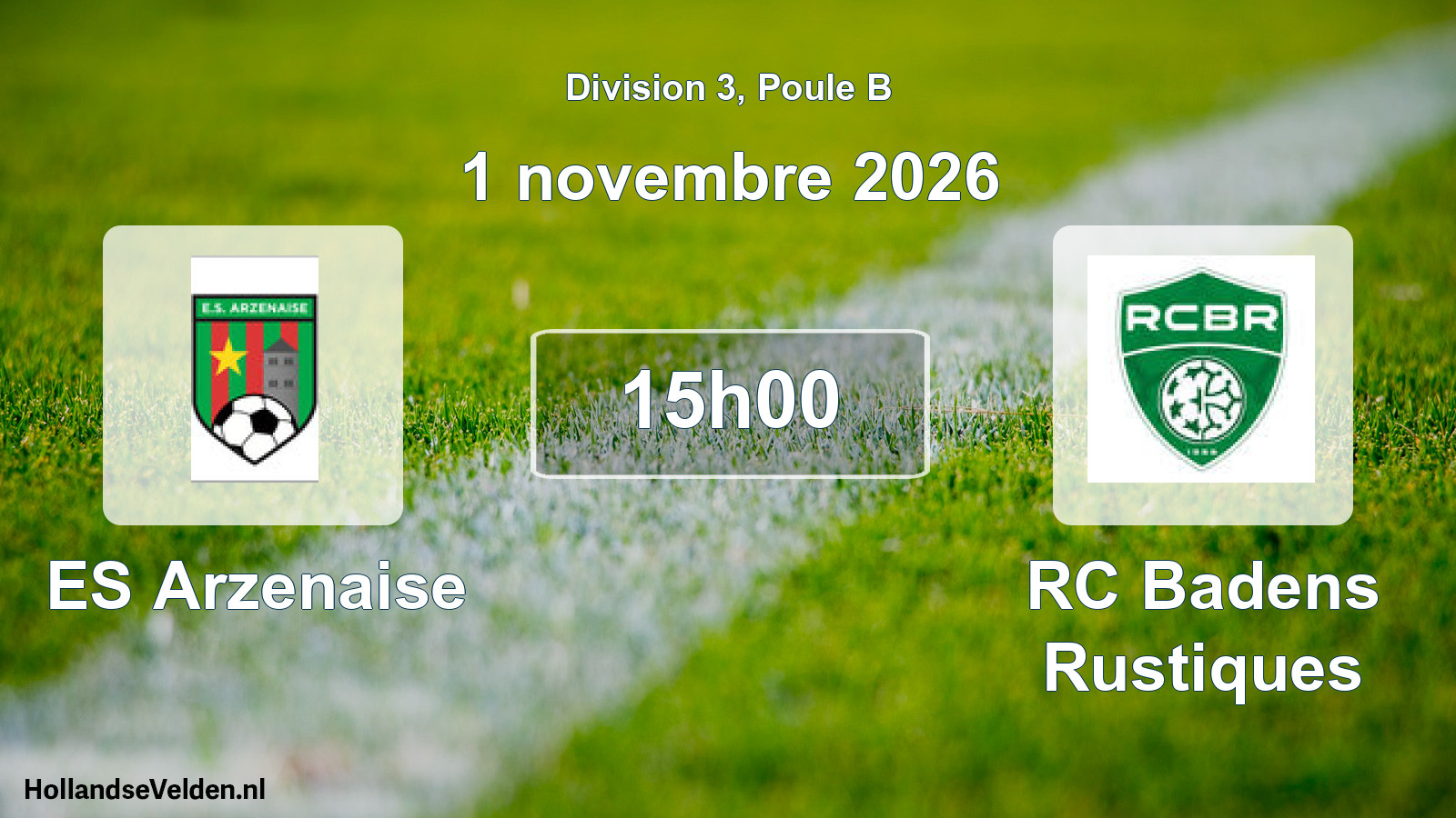 Scheduled Match: ES Arzenaise - RC Badens Rustiques (1 November 2026)