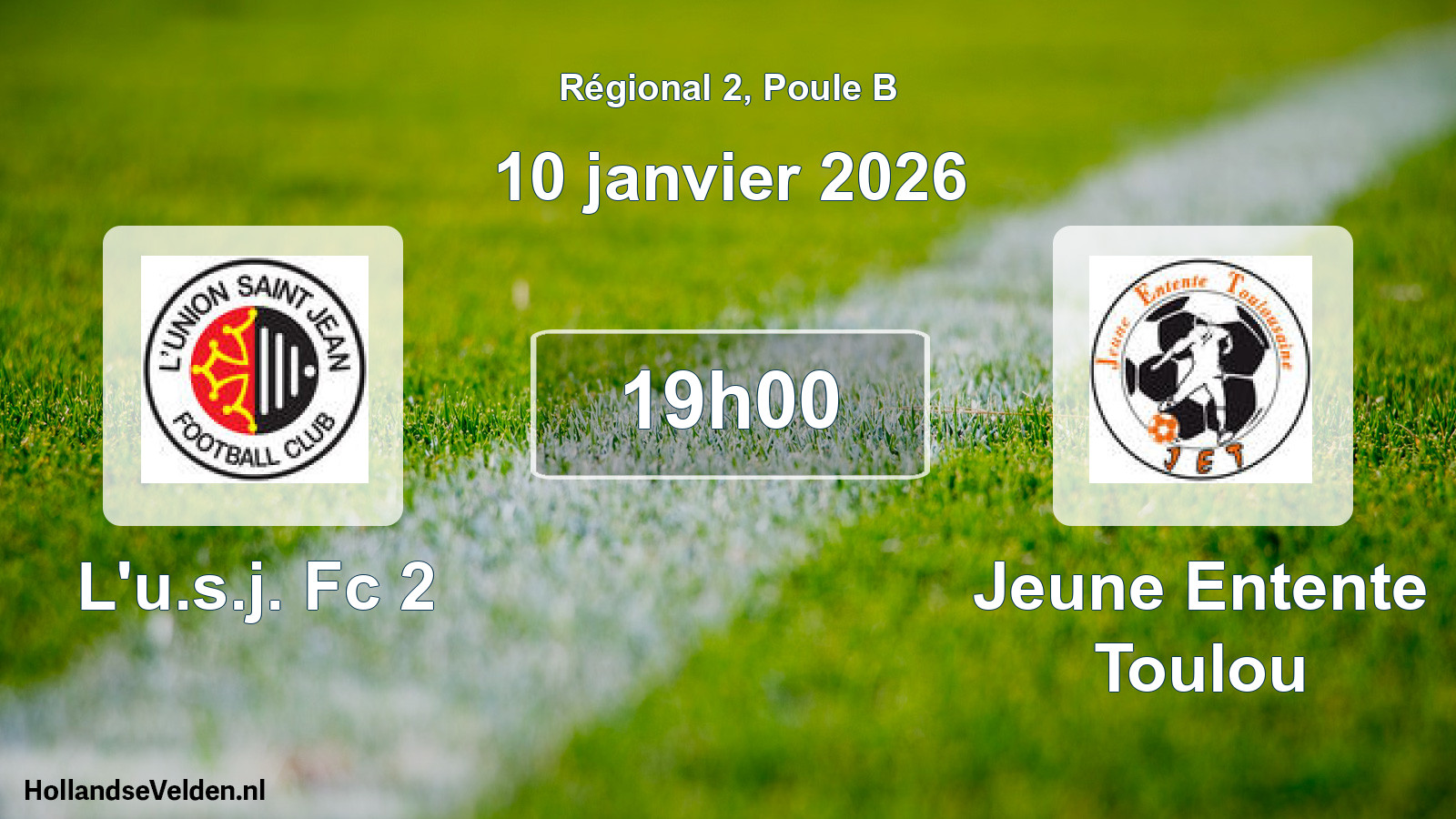 Geplande wedstrijd: L'u.s.j. Fc 2 - Jeune Entente Toulou (10 januari 2026)