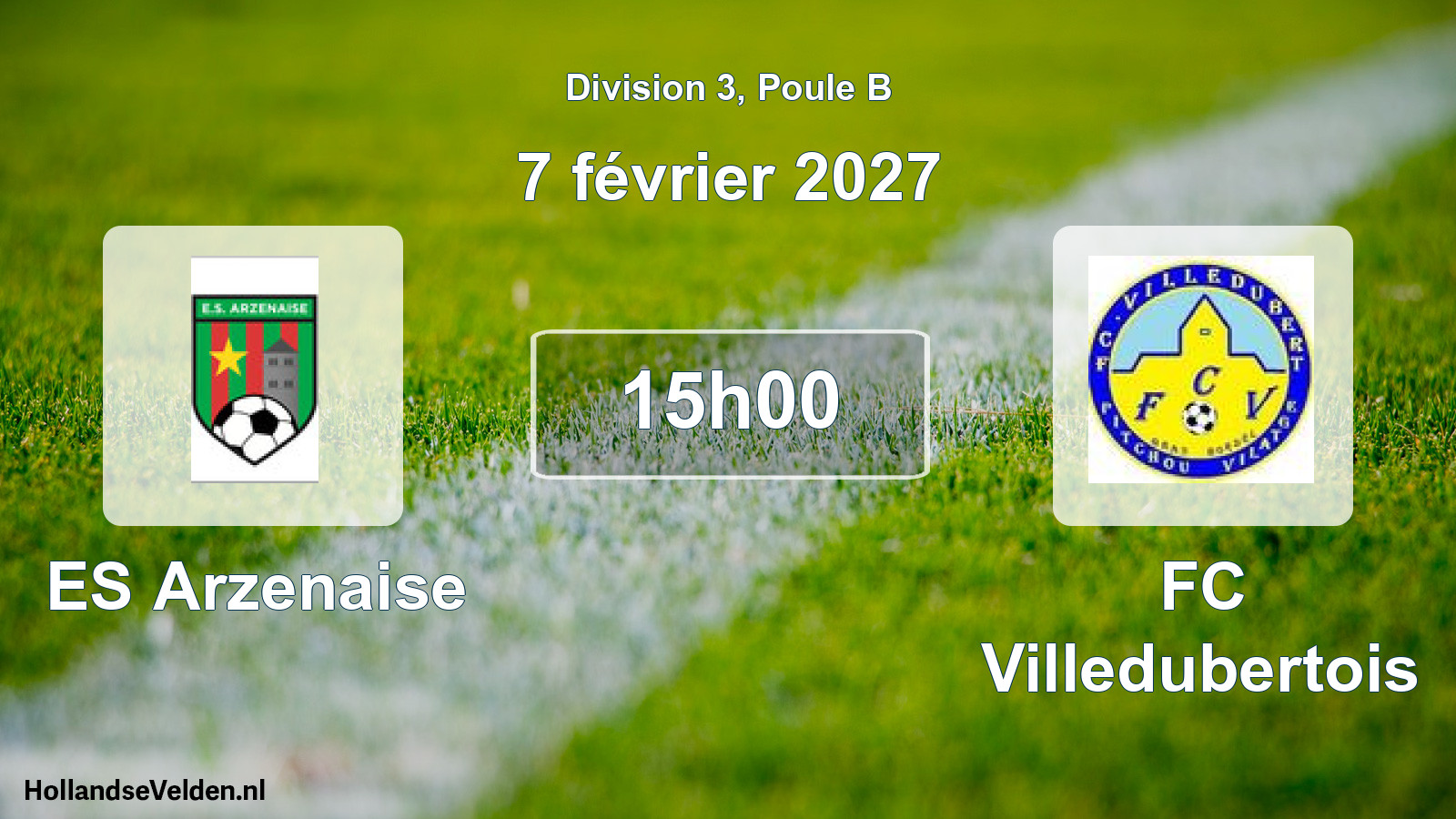 Match programmé: ES Arzenaise - FC Villedubertois (7 février 2027)