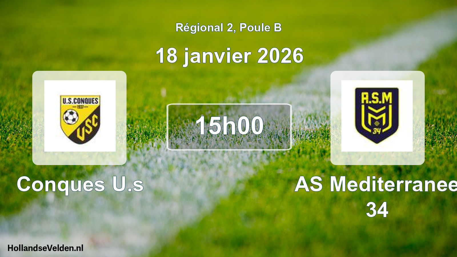 Geplande wedstrijd: Conques U.s - AS Mediterranee 34 (18 janvier 2026)