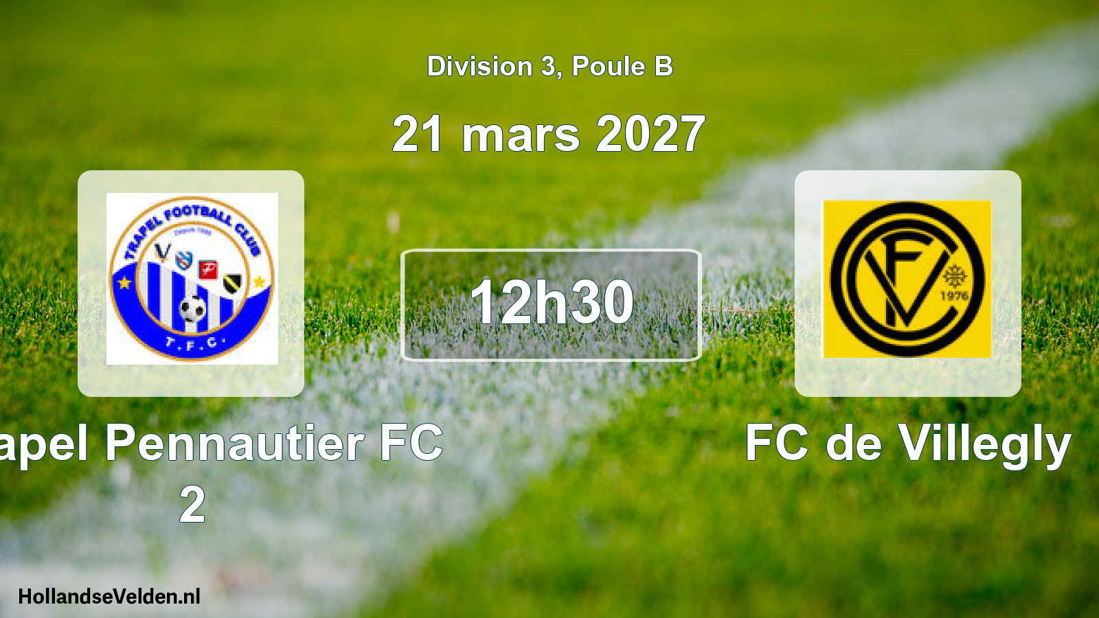 Geplande wedstrijd: Trapel Pennautier FC 2 - FC de Villegly (21 maart 2027)