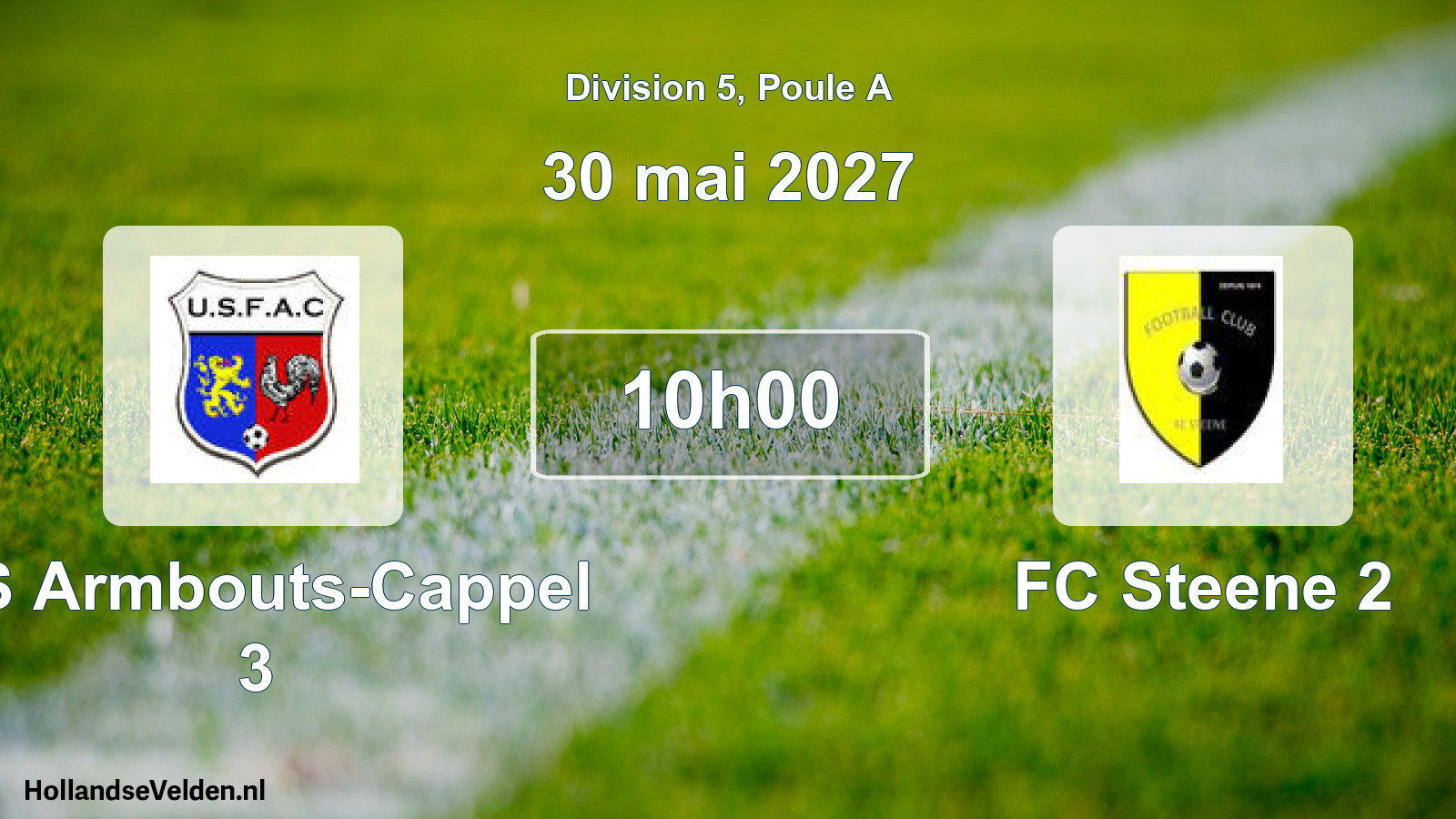Match programmé: US Armbouts-Cappel 3 - FC Steene 2 (30 mai 2027)