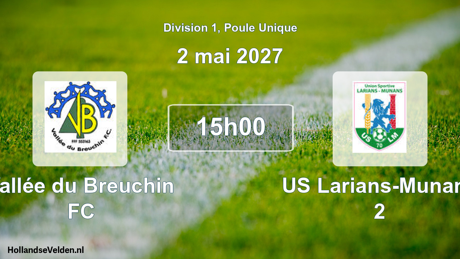 Scheduled Match: Vallée du Breuchin FC - US Larians-Munans 2 (2 May 2027)